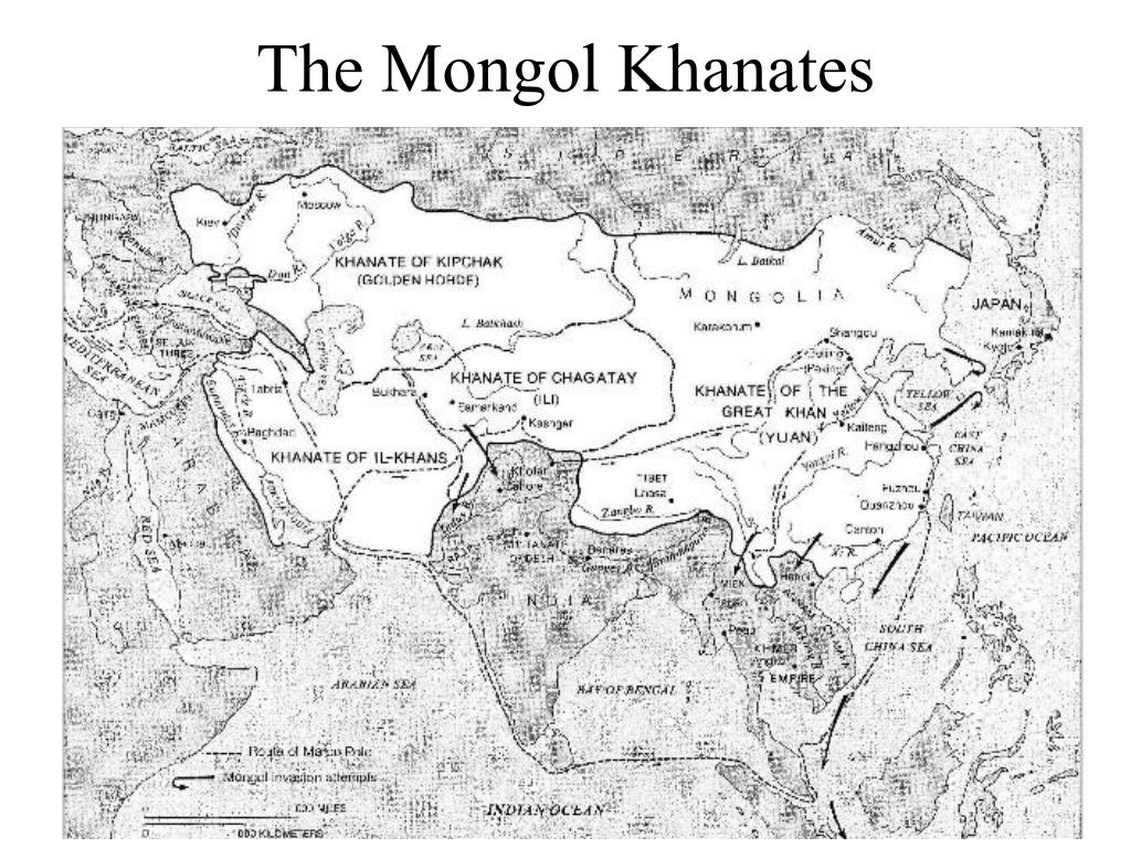 mongol empire map khanates