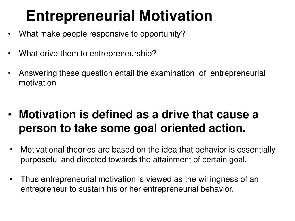 entrepreneurial motivation thesis