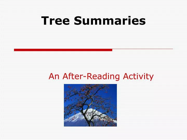 tree summaries n.