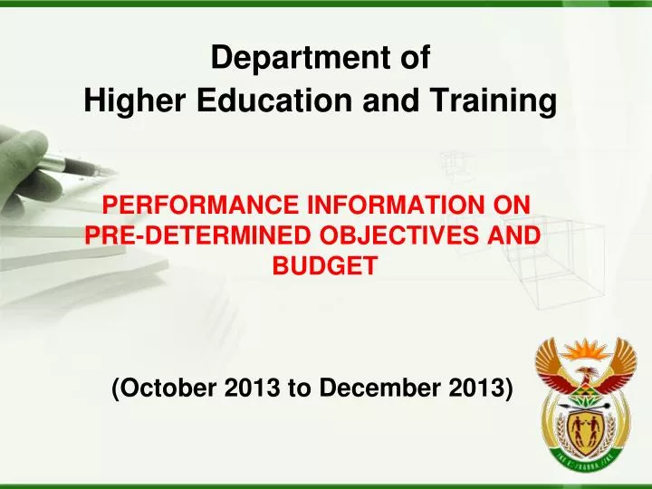 PPT Department of Higher Education and Training PowerPoint Presentation ID5671128