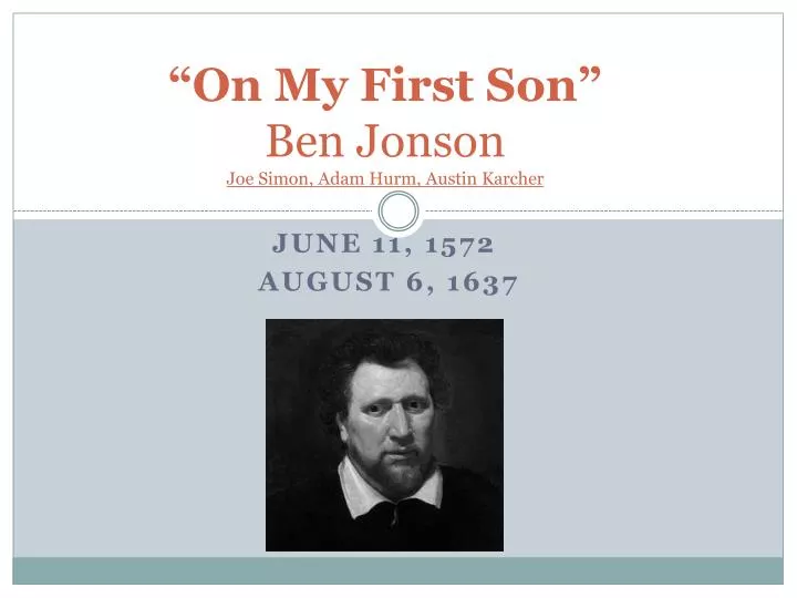 jonson on my first son