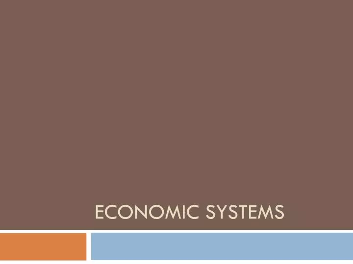 economic systems n.