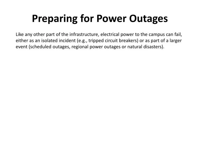 essay about power outage
