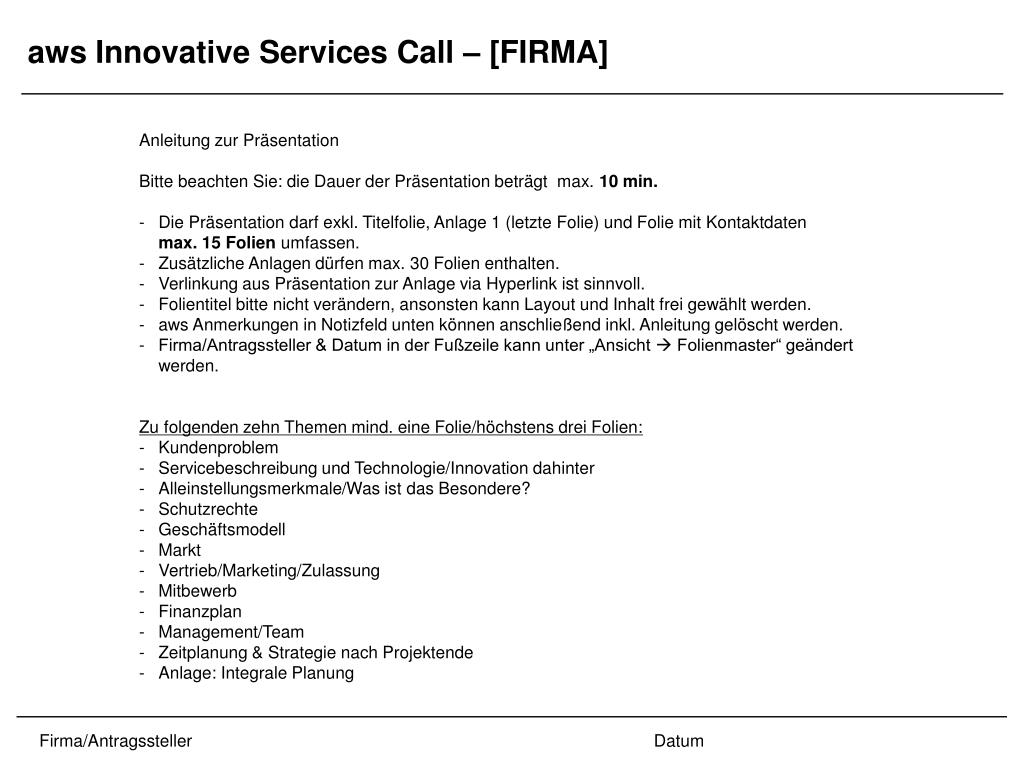 Ppt Aws Innovative Services Call Firma Powerpoint Presentation Id