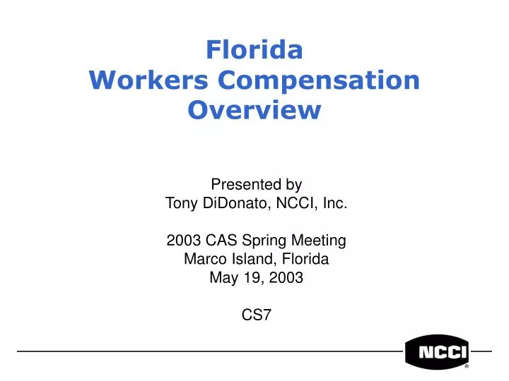 PPT Florida Workers Compensation Overview PowerPoint Presentation 