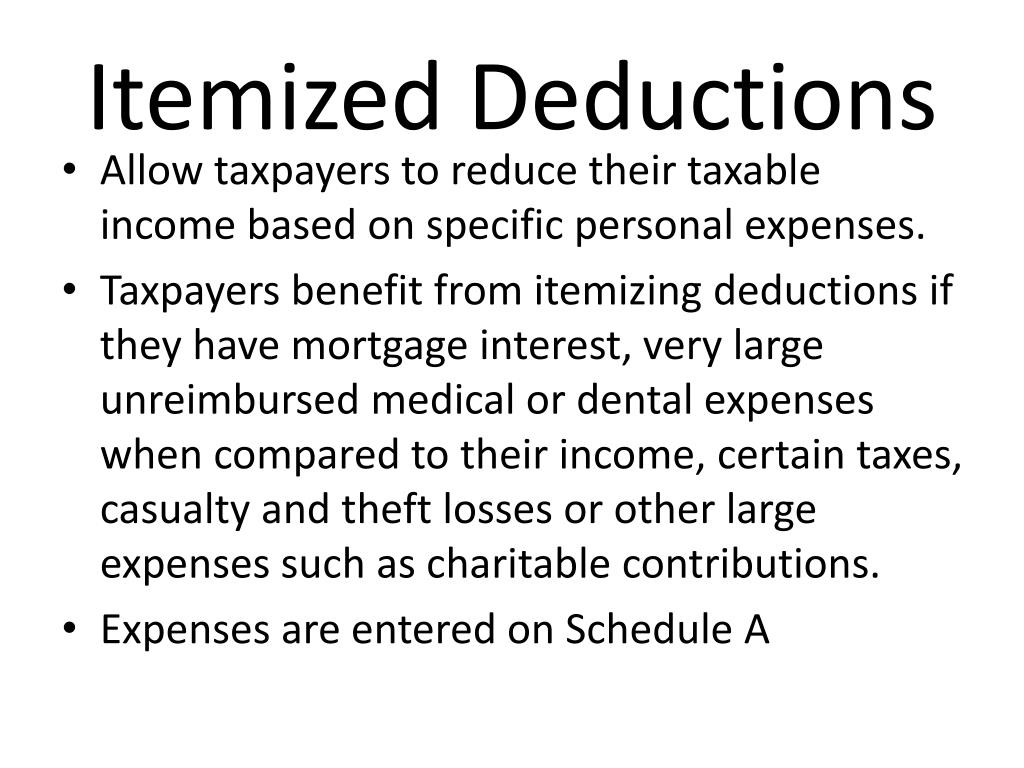 PPT Standard Deduction & Itemized Deductions PowerPoint Presentation
