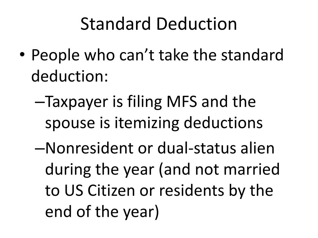 PPT Standard Deduction & Itemized Deductions PowerPoint Presentation