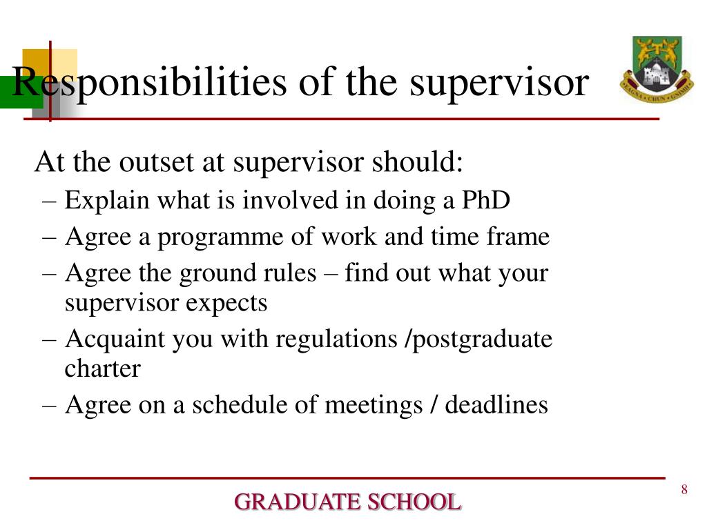 dissertation supervisor responsibilities