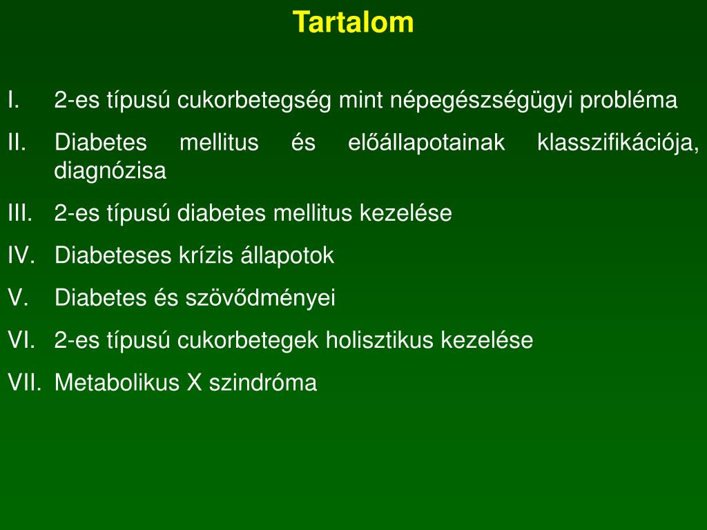 2. típusú cukorbetegség diagnózisa és kezelése)