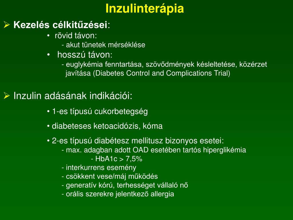inzulinterápia a cukorbetegség kezelésében)