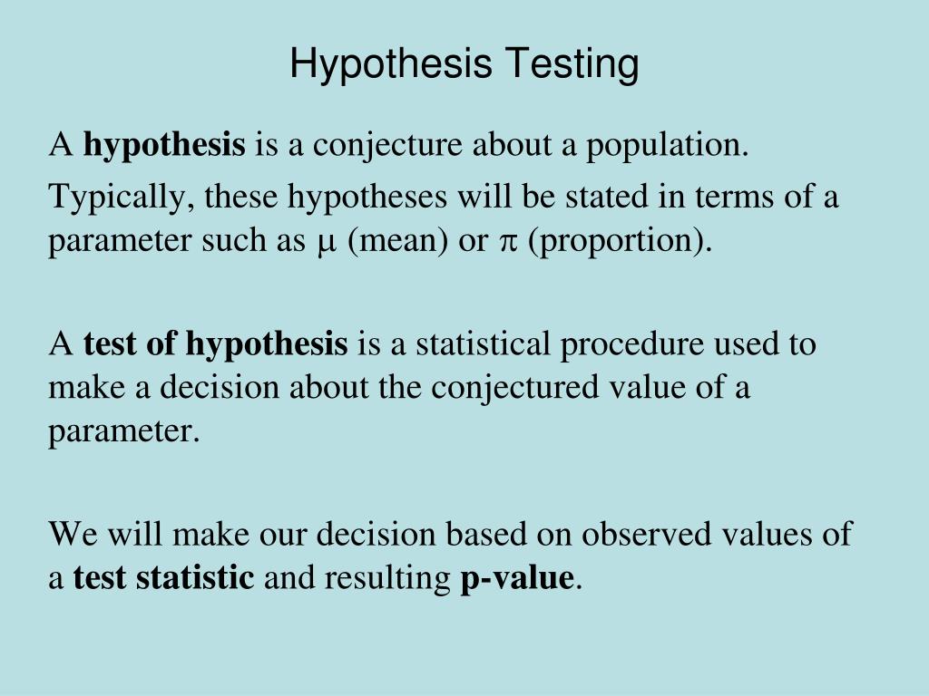 hypothesis testing lecture notes