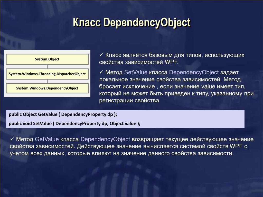 Dependency property. Windows presentation Foundation. Основы Windows presentation Foundation для чайников pdf. System object ID.