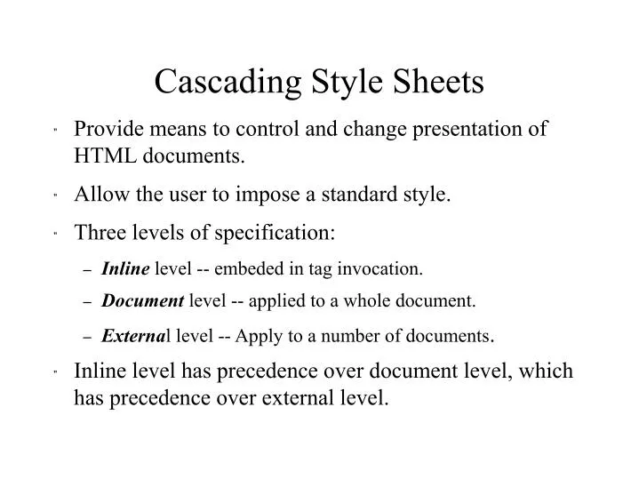 cascading style sheets n.