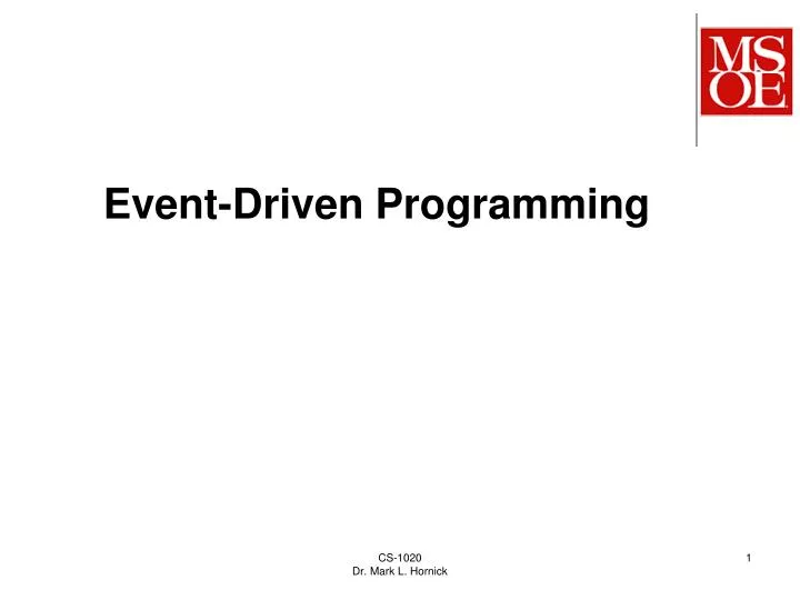 PPT - Event-Driven Programming PowerPoint Presentation, free download ...