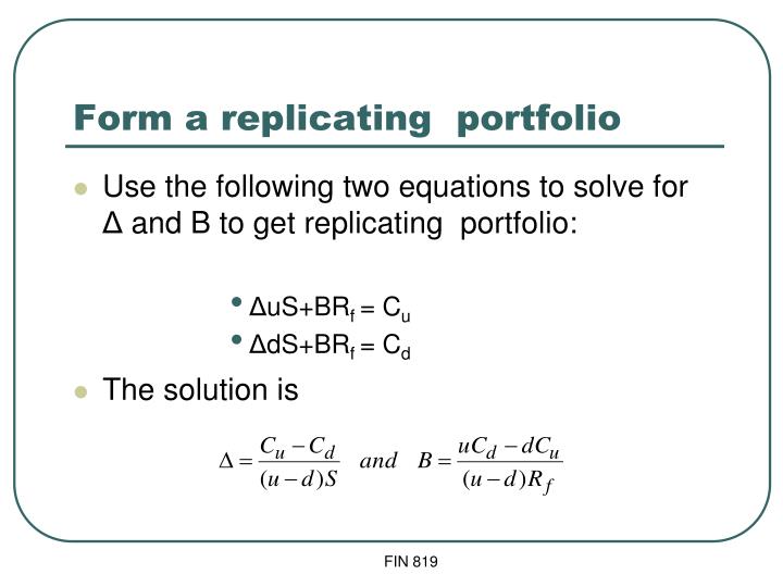 Binary option replicating portfolio