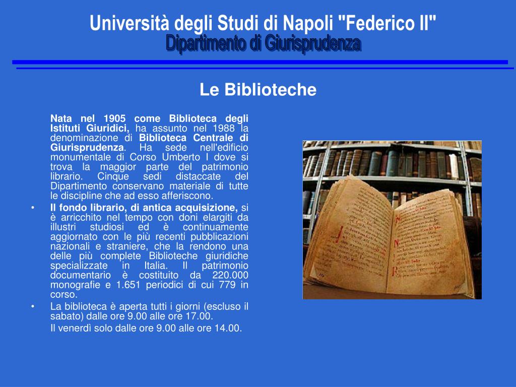 PPT - Università degli Studi di Napoli "Federico II" PowerPoint  Presentation - ID:5677200