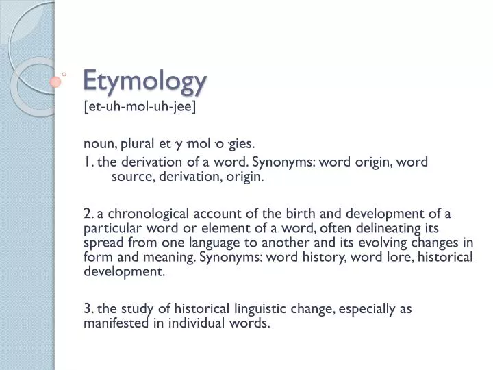etymology definition thesis