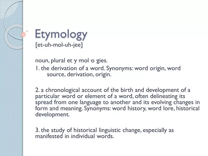 presentation definition etymology