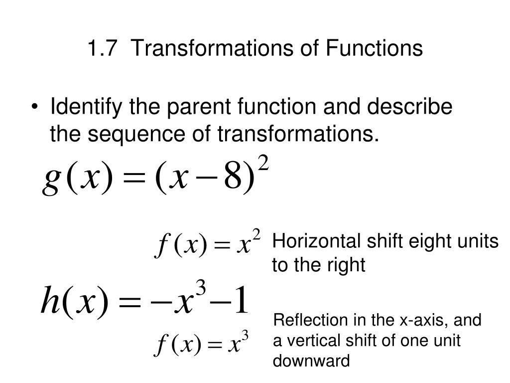 Ppt 17 Transformations Of Functions Powerpoint Presentation Free