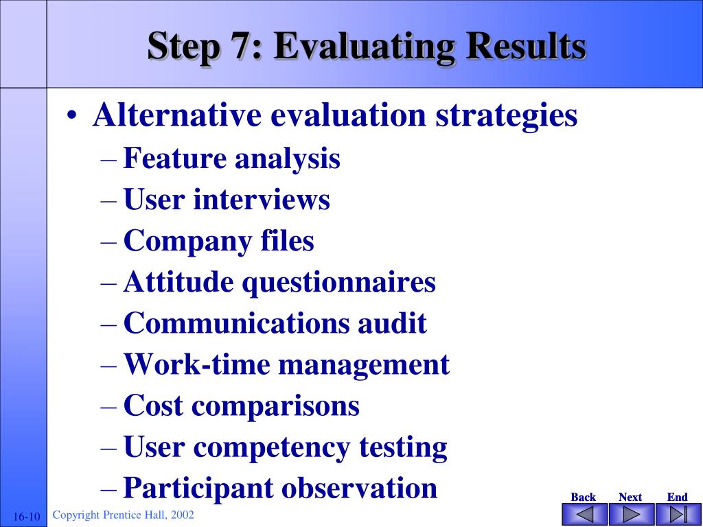 Evaluating the result