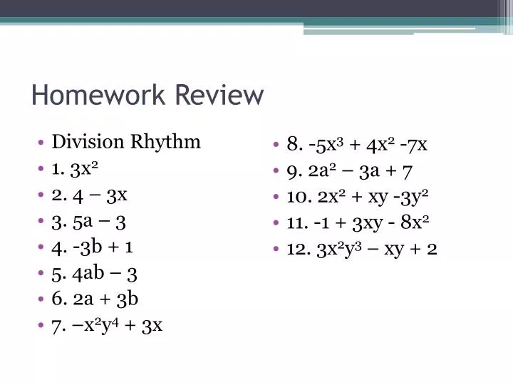 homework review 10