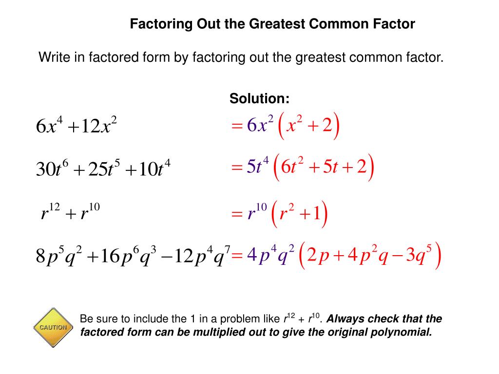 PPT - The Greatest Common Factor; Factoring by Grouping PowerPoint ...