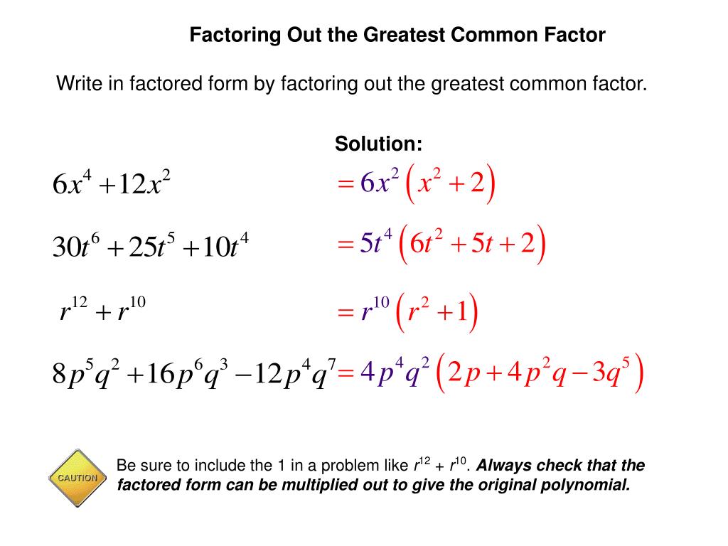 Greatest Common Monomial Factor - slidesharetrick