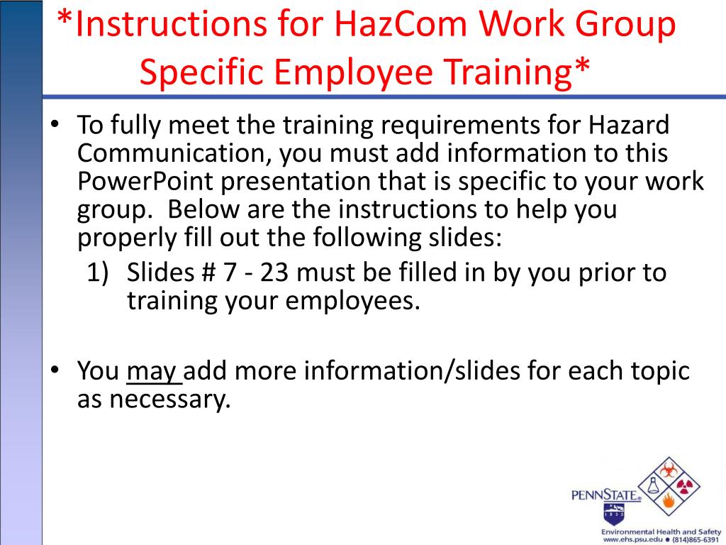 ppt instructions for hazcom work group specific employee training