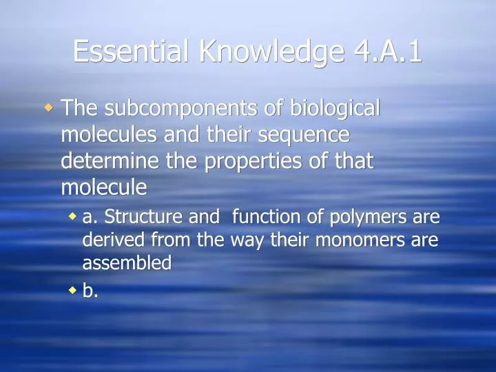 essential knowledge 4 a 1 n.