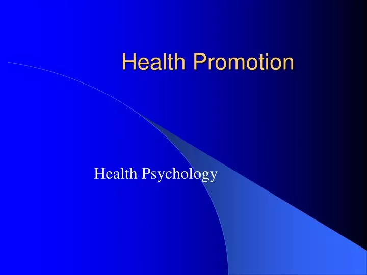 health promotion n.