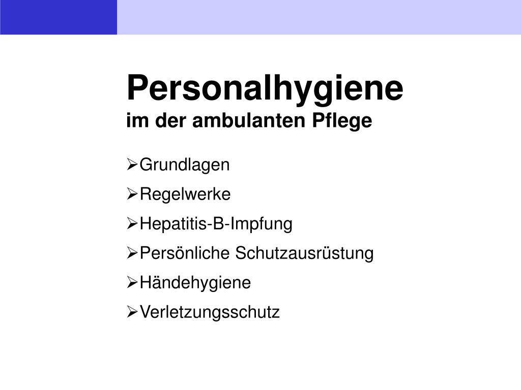 PPT - Personalhygiene im der ambulanten Pflege PowerPoint Presentation -  ID:5686971