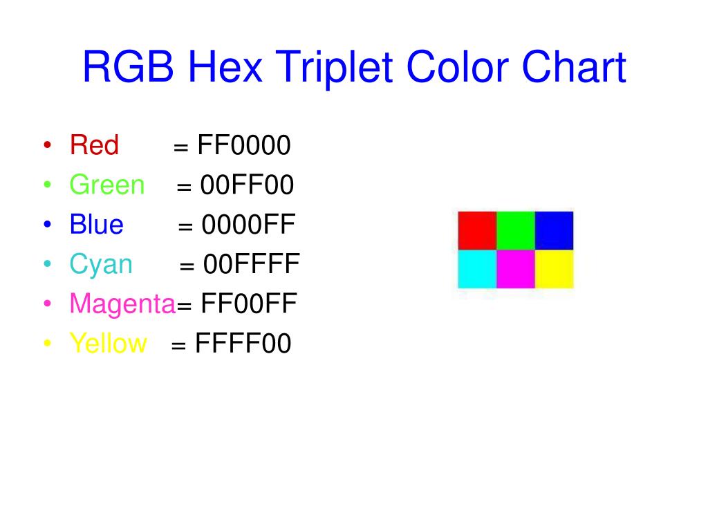 Rgb Hex Triplet Color Chart