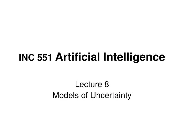 inc 551 artificial intelligence n.