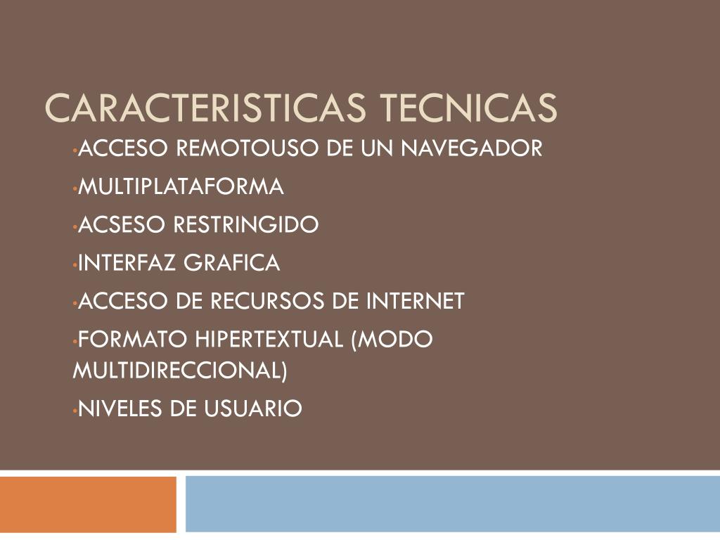 PPT - CARACTERISTICAS TECNICAS PowerPoint Presentation, free download -  ID:5692384