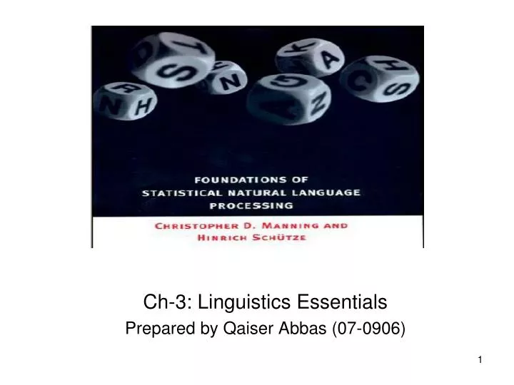 ch 3 linguistics essentials prepared by qaiser abbas 07 0906 n.