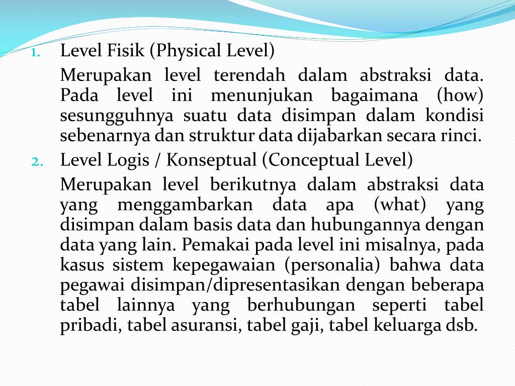 Physical level