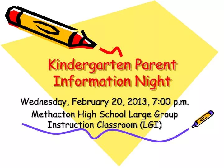 kindergarten parent information night n.