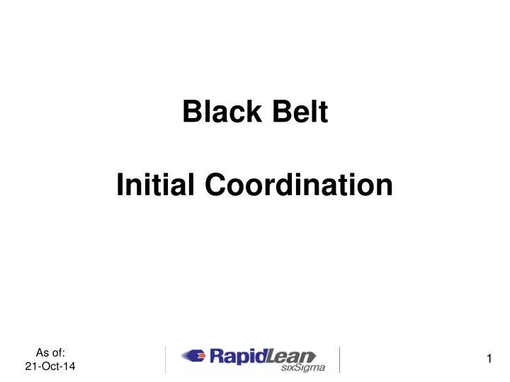 black belt initial coordination n.
