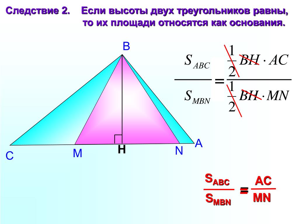 Площади двух треугольников равны. Если высоты двух треугольников равны. Две высоты в треугольнике. Если выстоыт двух Трего. Высота треугольника равна.