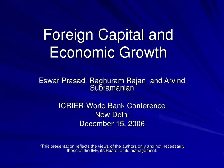 foreign capital and economic growth n.