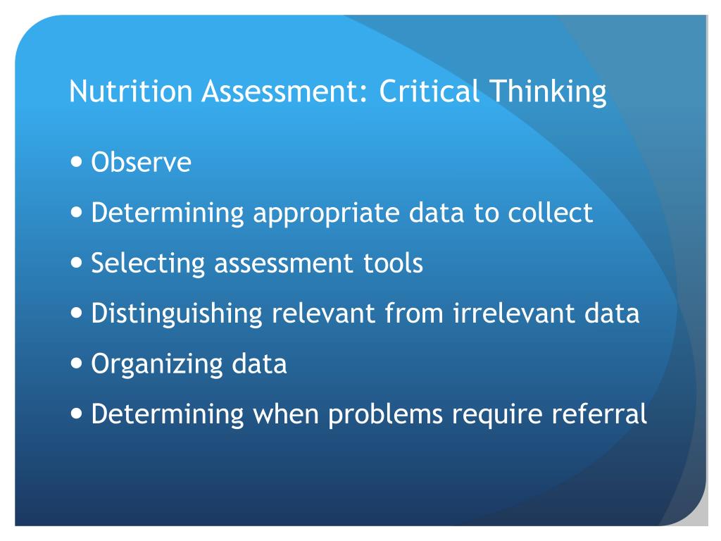 Critical thinking questions nutrition