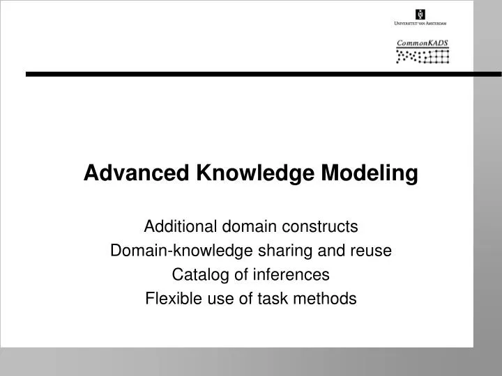 advanced knowledge modeling n.