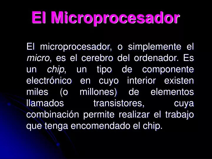 el microprocesador n.