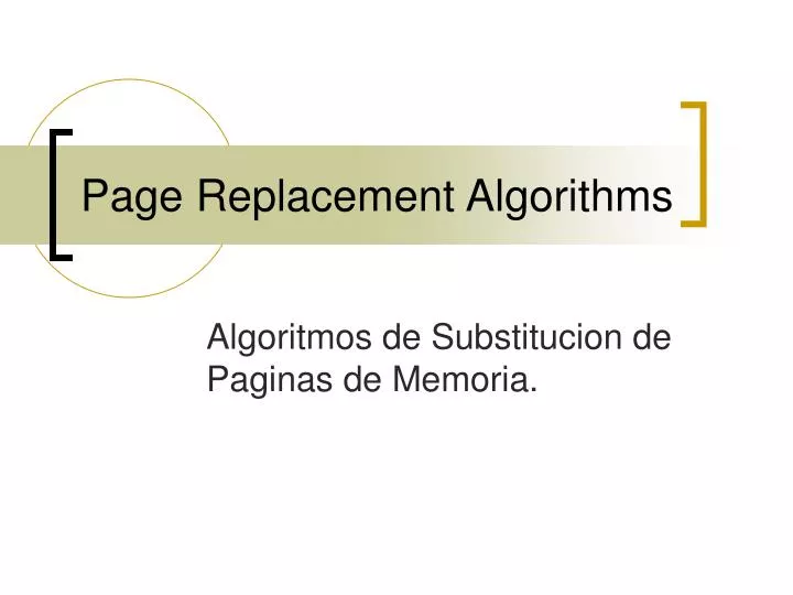 PPT - Page Replacement Algorithms PowerPoint Presentation, free ...