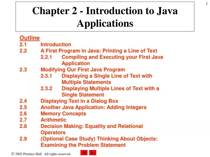 PPT - Chapter 2 - Introduction to Java Applications PowerPoint ...