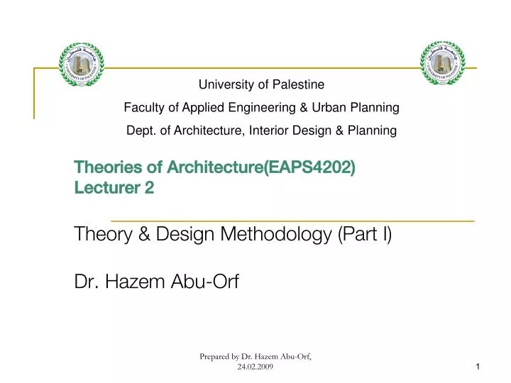 Ppt Theories Of Architecture Eaps4202 Lecturer 2 Theory