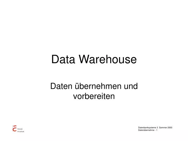 data warehouse n.