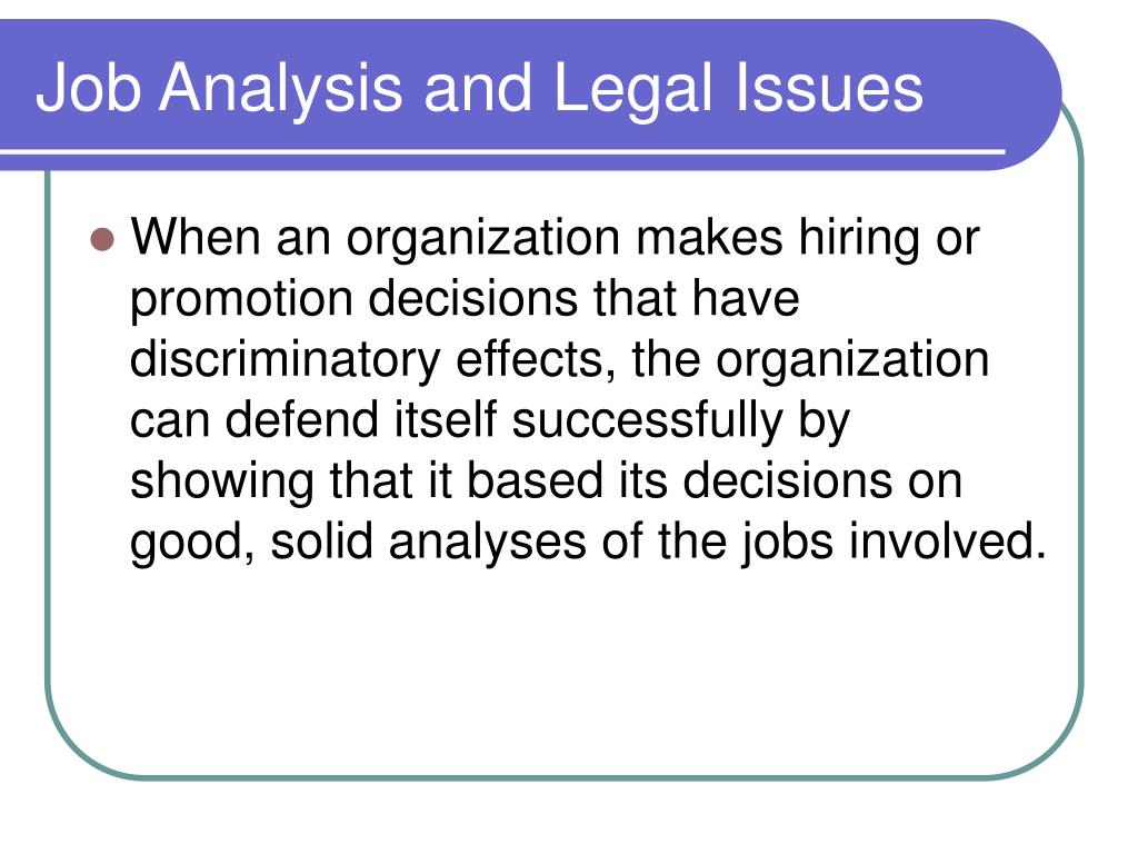 Job Analysis and Legal Implications