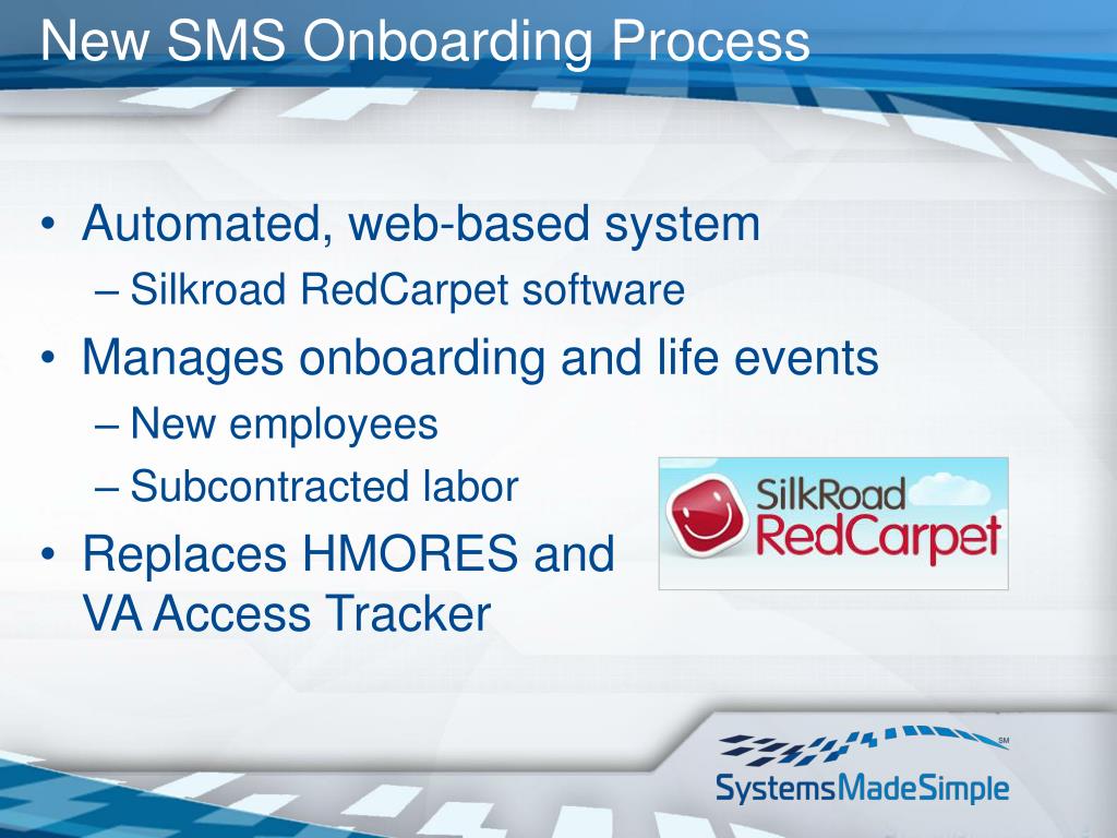 Ppt Orientation Sms Onboarding With Redcarpet Powerpoint Presentation Id 5700557