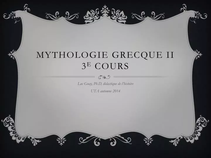 mythologie grecque ii 3 e cours n.